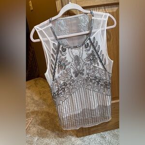 Light Pink Beaded Top/Blouse size 14 US (L)